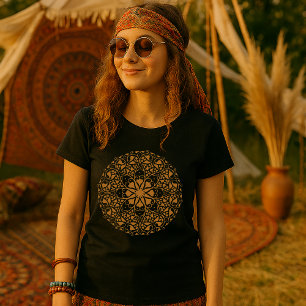  ronde Boheemse stijl Ornament T-shirt
