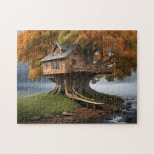 Ronde boomhut poster legpuzzel
