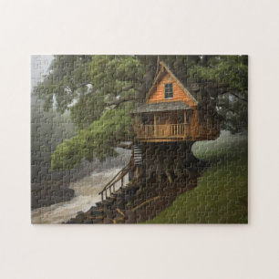 Ronde boomhut poster legpuzzel
