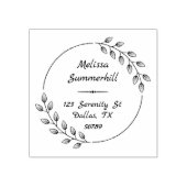 Ronde botanische bladeren, groot adres rubberstempel (Afrduk)