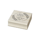 Ronde botanische bladeren, groot adres 	rubberstempel (Stempel)