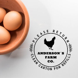 Ronde Botanische Rustieke Ei Return Karton Boerder Rubberstempel