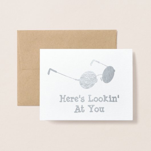 Ronde bril - Hier zie je jullie specificaties Folie Kaarten (Voorkant met envelop)