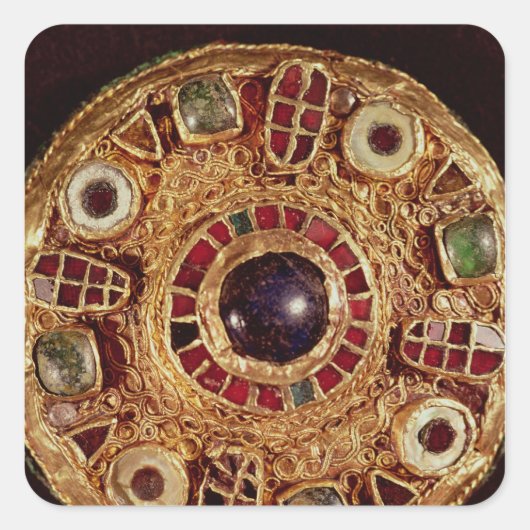 Ronde broche vierkante sticker (Voorkant)