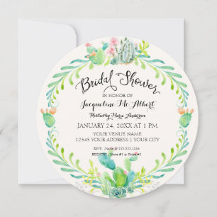 Ronde bruids woestijn cactussen Waterverf rustiek Kaart