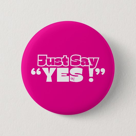 Ronde Button: Gewoon Ja (magenta) Button 5,7 Cm (Voorkant)