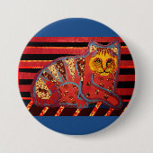 Ronde Button met kool kat (Voorkant)