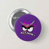Ronde Button: nu handelen (paarse) Button 5,7 Cm (Voorkant /achterkant)