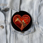 Ronde Button Pin Giraffe April Mam en baby (In situ)