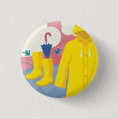 Ronde Button Pin Spring Rainy Day (Voorkant)