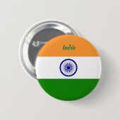 Ronde Button van de Indiase vlag (Voorkant /achterkant)