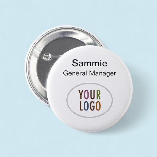 Ronde Button Werknemersnaam Tag Pin Bedrijf Logo