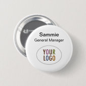 Ronde Button Werknemersnaam Tag Pin Bedrijf Logo (Voorkant /achterkant)