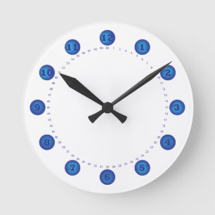 Ronde cadran à horloge cercle bleu avec secondes