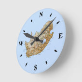 Ronde Carte Afrique du Sud Horloge (Angle)