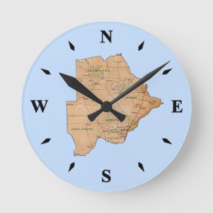 Ronde Carte Botswana Horloge