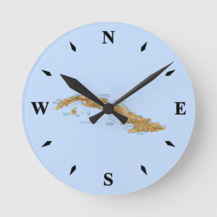 Ronde Carte Cuba Horloge
