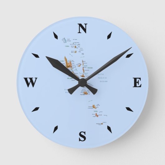 Ronde Carte de Vanuatu Horloge (Recto)