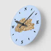 Ronde Carte du Bhoutan Horloge (Angle)