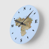 Ronde Carte du Venezuela Horloge (Angle)