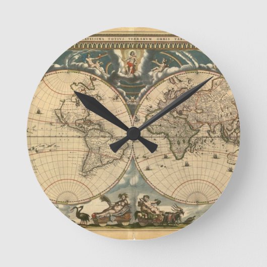 Ronde Carte du Vieux Monde - Horloge (Recto)