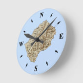 Ronde Carte Lesotho Horloge (Angle)