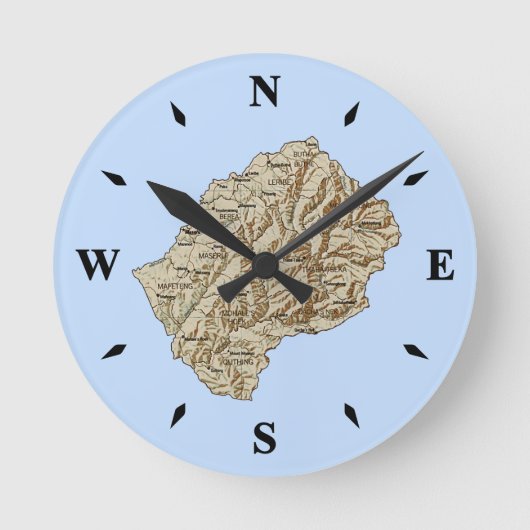 Ronde Carte Lesotho Horloge (Recto)
