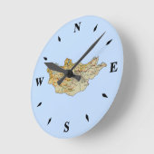 Ronde Carte Mongolie Horloge (Angle)