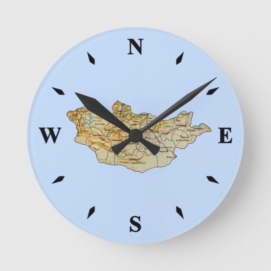 Ronde Carte Mongolie Horloge (Recto)
