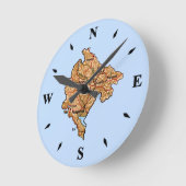 Ronde Carte Monténégro Horloge (Angle)