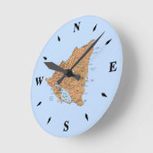 Ronde Carte Nicaragua Horloge (Angle)