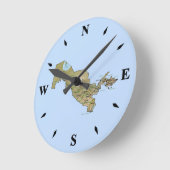 Ronde Carte Ouzbékistan Horloge (Angle)