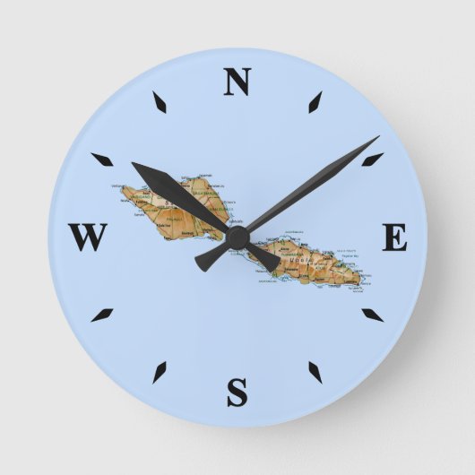 Ronde Carte Samoa Horloge (Recto)