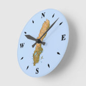 Ronde Carte Suède Horloge (Angle)