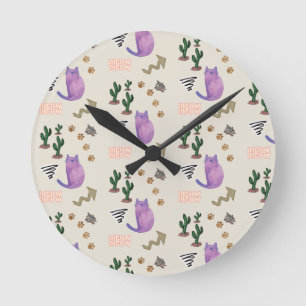 Ronde Cat Kitten Meow Horloge