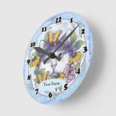 Ronde Chat qui se cache Horloge (Angle)