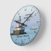 Ronde Chicago Breakwater Light et horloge du bateau (Angle)
