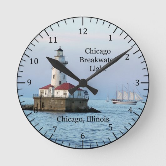 Ronde Chicago Breakwater Light et horloge du bateau (Recto)