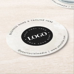 Ronde Cirkel Logo minimalistische marmer van de Aa Kartonnen Onderzetter