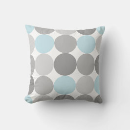 Ronde cirkelpatroon grijze en lichte blauwe draaii kussen