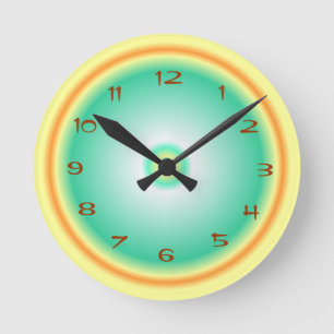 Ronde Citron /Orange de vert de chaux > horloge de