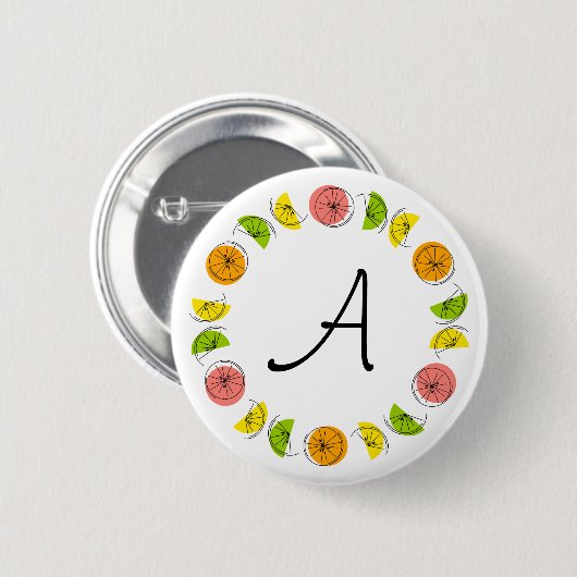 Ronde Citrus Multi Circle Monogram Button 5,7 Cm (Voorkant /achterkant)