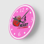 Ronde Coeur D'Une Champion Lady Coureur Mur Horloge (Angle)