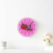 Ronde Coeur D'Une Champion Lady Coureur Mur Horloge (Maison)