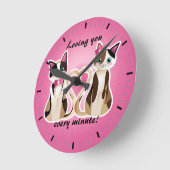 Ronde Coeur Kitty - calico ver - horloge (Angle)