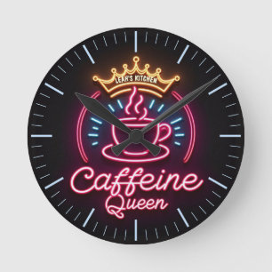 Ronde ☕ Coffeecore Horloge Café Mème Caféine Reine