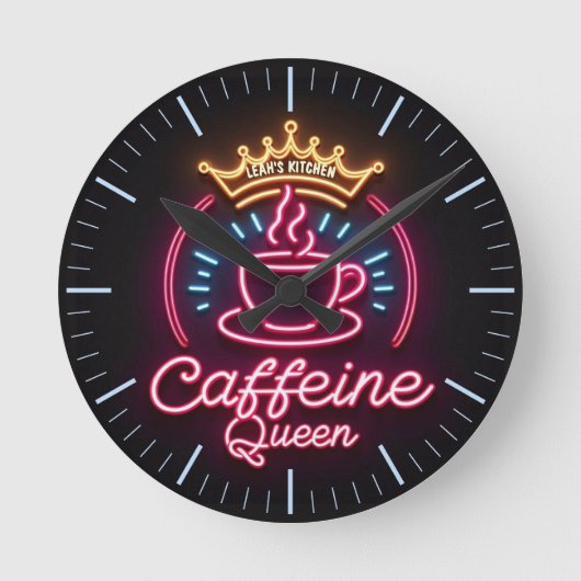 Ronde ☕ Coffeecore Horloge Café Mème Caféine Reine (Recto)