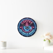 Ronde ☕ Coffeecore Horloge Café Mème Sip Smile Répéter (Maison)