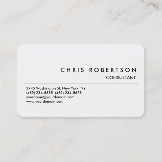 Ronde Corner Black White Visitekaartje (Voorkant)