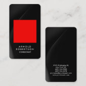 Ronde Corner Red Gray Black Elegant Visitekaartje (Voorkant / Achterkant)